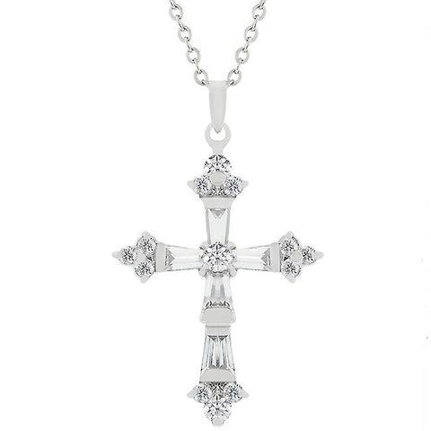 Brilliant Cubic Zirconia Cross Pendant