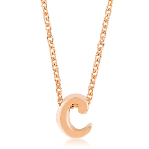 Rose Gold Finish Initial C Pendant