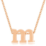 Rose Gold Finish Initial M Pendant