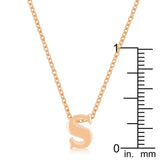 Rose Gold Finish Initial S Pendant