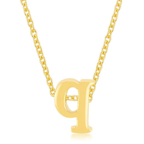 Golden Initial Q Pendant