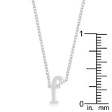 Rhodium Plated Finish Initial F Pendant