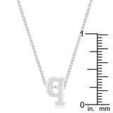 Rhodium Plated Finish Initial Q Pendant