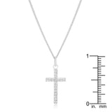 Simple Rhodium Plated Cross Pendant