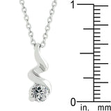 Rhodium Plated Finish Twist Pendant