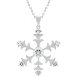 Rhodium Plated Snowflake Pendant