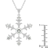 Rhodium Plated Snowflake Pendant