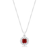 Bella Bridal Pendant in Ruby Red