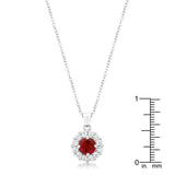 Bella Bridal Pendant in Ruby Red