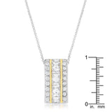 Two-Tone Three Row Hoop Pendant