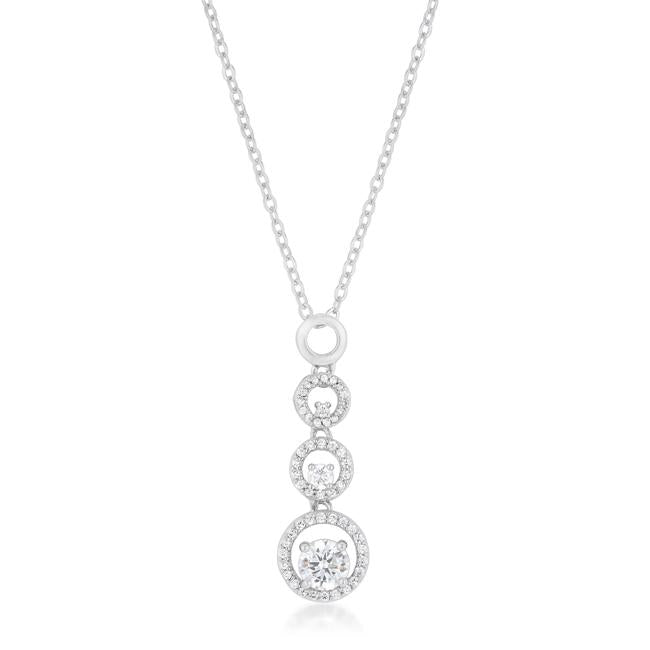 Halo Graduated Cubic Zirconia Pendant