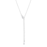 Classic Mystic Cubic Zirconia Rhodium Drop Necklace