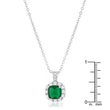 Liz 2.6ct Emerald CZ Rhodium Classic Necklace