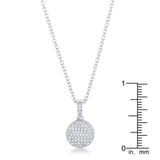 Rhodium Necklace with CZ Disk Pendant