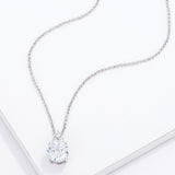 Simple Rhodium Plated 9mm Clear CZ Pendant