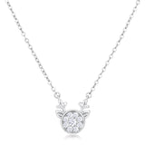 3.88Ct Rhodium Reversible Champagne CZ Reindeer Pendant