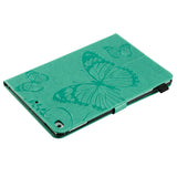 For iPad 5/6/air1/air2 9.7 Fashion Butterfly Embossed PU Leather Magnetic Closure Stand Case Auto Wake/Sleep Cover with Pen Slot red