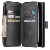 For Samsung A51 5G/A71 5G/Note 10 pro Pu Leather  Mobile Phone Cover Zipper Card Bag + Wrist Strap black