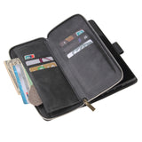 For Samsung A51 5G/A71 5G/Note 10 pro Pu Leather  Mobile Phone Cover Zipper Card Bag + Wrist Strap black