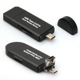 Mini Type-C multifunctional OTG Card Reader Micro USB for Computer Android Smartphone black