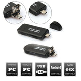 Mini Type-C multifunctional OTG Card Reader Micro USB for Computer Android Smartphone black