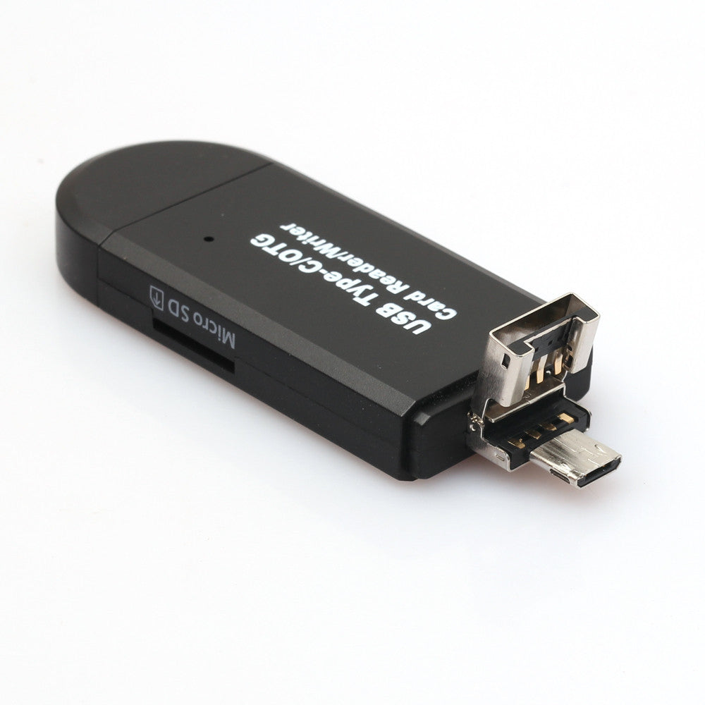 Mini Type-C multifunctional OTG Card Reader Micro USB for Computer Android Smartphone black