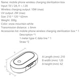 UV Sterilization Box For Mask Sanitizer Box Disinfection Sterilizing Phone Charging Wireless Charger white