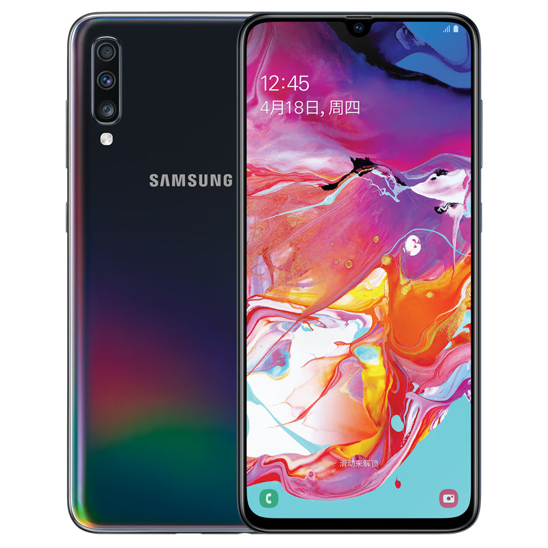 Samsung Galaxy A70 A7050 Mobile Phone 6.7"" 6GB RAM 128GB ROM Water Drop Screen NFC CellPhone -Laser Black