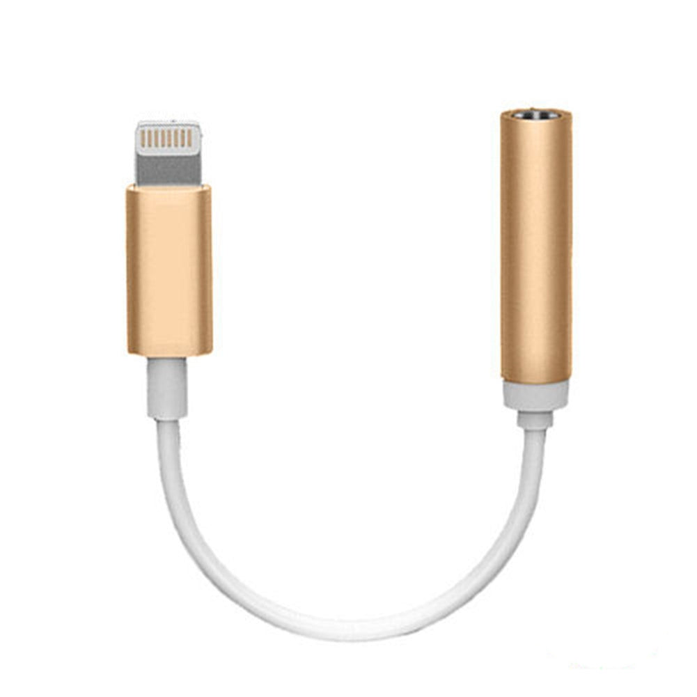 Lightning To 3.5mm Audio Jack Headphone Adapter Connector Cable for iphone 7/7 Plus Gold