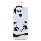 For Redmi NOTE 7 3D Cute Coloured Painted Animal TPU Anti-scratch Non-slip Protective Cover Back Case white