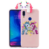 For Redmi NOTE 7 3D Cute Coloured Painted Animal TPU Anti-scratch Non-slip Protective Cover Back Case white