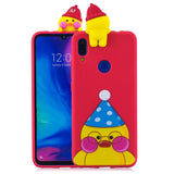 For Redmi NOTE 7 3D Cute Coloured Painted Animal TPU Anti-scratch Non-slip Protective Cover Back Case white