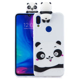 For Redmi NOTE 7 3D Cute Coloured Painted Animal TPU Anti-scratch Non-slip Protective Cover Back Case white