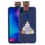 For Redmi NOTE 7 3D Cute Coloured Painted Animal TPU Anti-scratch Non-slip Protective Cover Back Case white