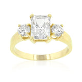 Triplet Radiant Round Cubic Zirconia Ring