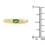 Green Oval Simple Ring