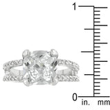 Double Band Cubic Zirconia Engagement Ring