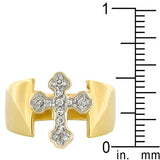 Two-tone Finish Cross Ring