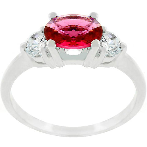 Oval Quartet Cubic Zirconia Ring