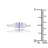 Miranna 1.2ct Lavender CZ Rhodium Classic Oval Ring