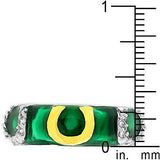 Green Enamel Horseshoe Ring