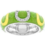 Apple Green Enamel Horseshoe Ring