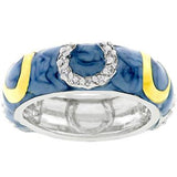 Blue Enamel Horseshoe Ring