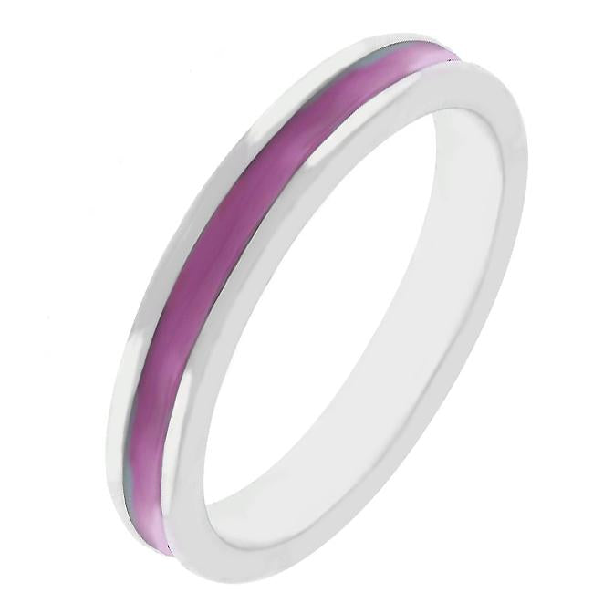 Fuchsia Enamel Eternity Ring