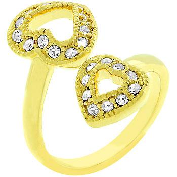 Dual Pave Hearts Ring