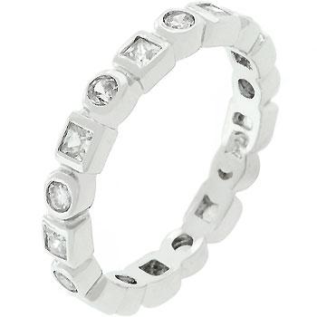 Rhodium Plated Eternity Stackable Band