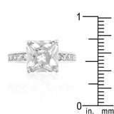 Classic Princess Cut Raised Pave Engagement Ring