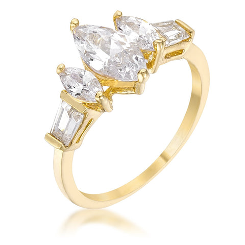 Marquise Triplet Engagement Ring