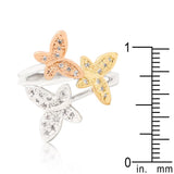 Triple Butterfly Cubic Zirconia Ring