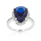 Sapphire Cubic Zirconia Drop Ring